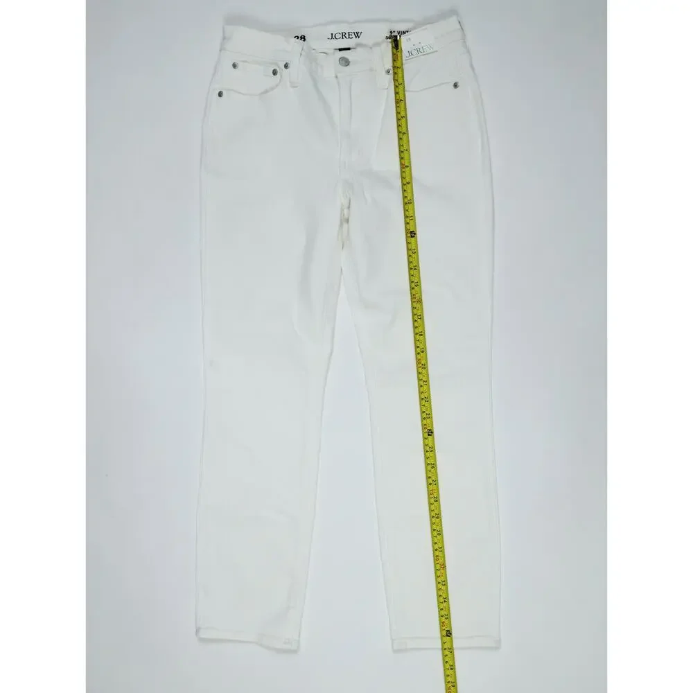 NWT J.Crew 9” Vintage Slim Straight White Jeans 28 High Rise Coastal Denim $128 - Picture 10 of 16